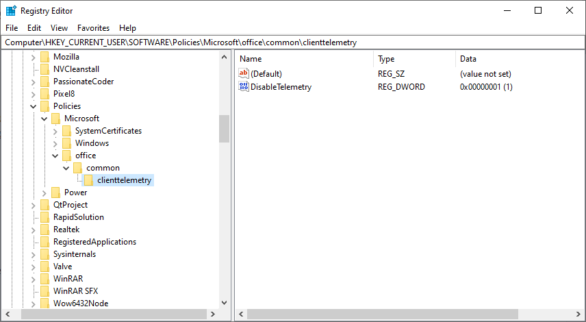 Limit Office 365 Telemetry with this undocumented setting disable-telemetry-office-365.png