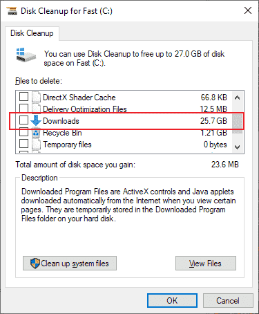 Windows 10 version 1809: pay attention to Disk Cleanup settings disk-cleanup-downloads.png
