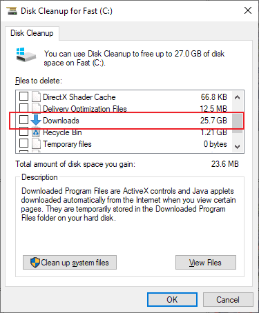 Microsoft will remove option to clear Downloads folder using Disk Cleanup disk-cleanup-downloads.png