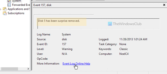 Disk has been surprise removed, Event ID 157 disk-has-been-surprise-removed.png