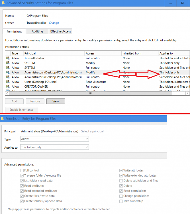 Can't give the file owner "full control" ALL greyed out, inheritance greyed out,... dmin-does-not-have-full-control-programs-folder-inheritance-greyed-admin-rights-no-full-contrrol.png
