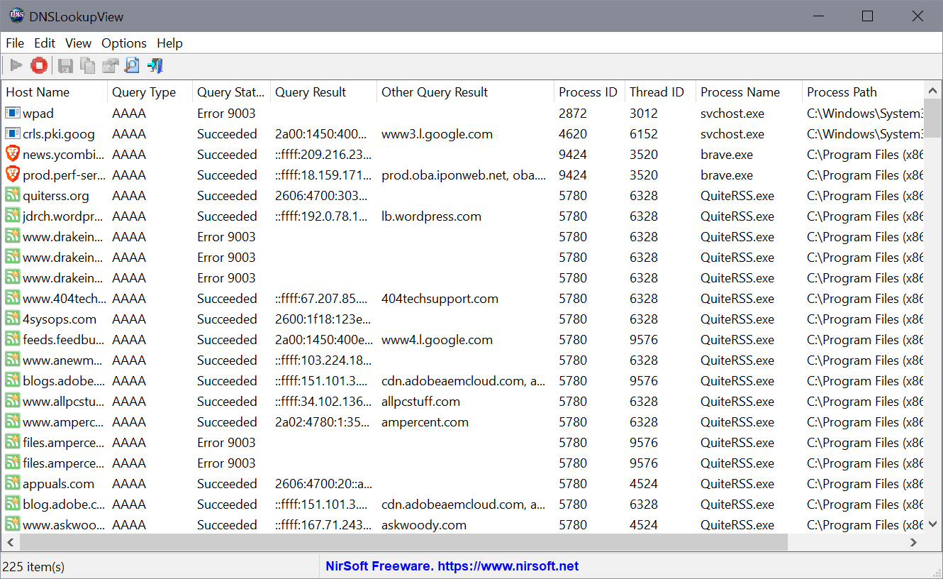 Log all DNS activity on your Windows PCs with DNSLookupView dnslookupview-dns-log.png
