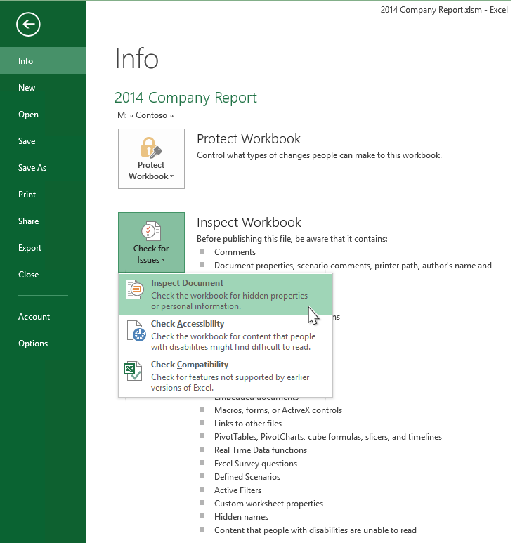 Meet Recommended Documents for Word, PowerPoint, and Excel on Windows Document-Inspector-1.png