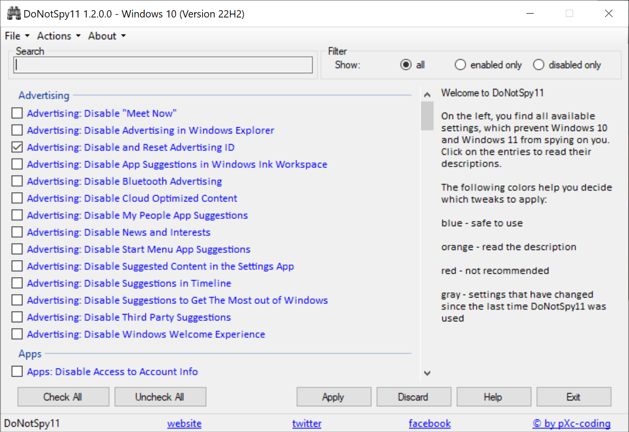 Privacy tool DoNotSpy11 update adds Windows 11 version 23H2 support donotspy11.png