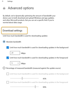 Specify Absolute bandwidth that can be used to download Windows Updates in Windows 10 download-settings-263x300.png
