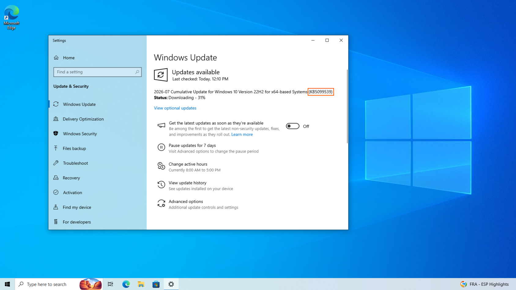 Windows 10 KB5099539 out with RDP security upgrade, direct download links for offline... Downloading-Windows-10-July-2026-security-update.png