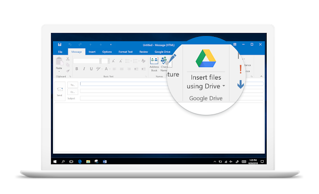 Attempting to share a computer's Google File Stream G Drive with locally connected... Drive%2Bfor%2BOffice%2BOutlook%2BIntegration.png