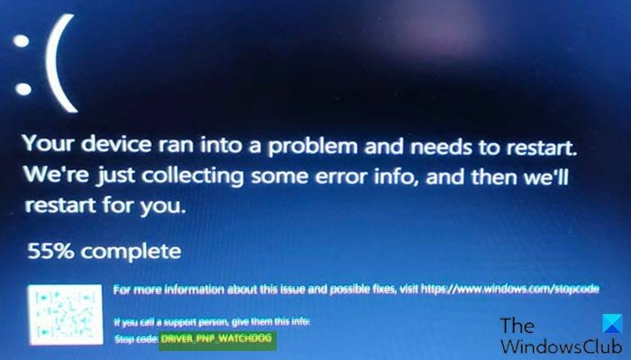 Fix DRIVER_PNP_WATCHDOG Blue Screen error on Windows 11/10 DRIVER_PNP_WATCHDOG-Blue-Screen-error.jpg