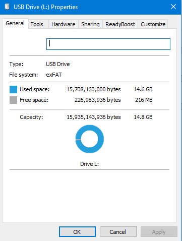 USB stick works with exFat but not with NTFS when full DsExQxH.png