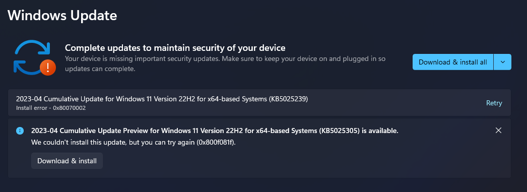 Windows Update KB5025239 Failed Install error - 0x80070002 DVXrTzrMa9viy%2bBk%2fQ7tw%2frVSxzPJfC%2flTGzDYGBiKflzWiPtiiK5FupdUVlKrN%2f166P1SyWLBDE6zO4Ncg%3d.png