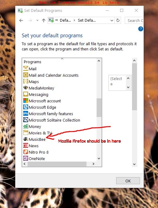 Any way to convince Windows 10 that Firefox is my default browser? e0968e1c-c2ea-4fb6-9005-8fb2a21209d9.jpg
