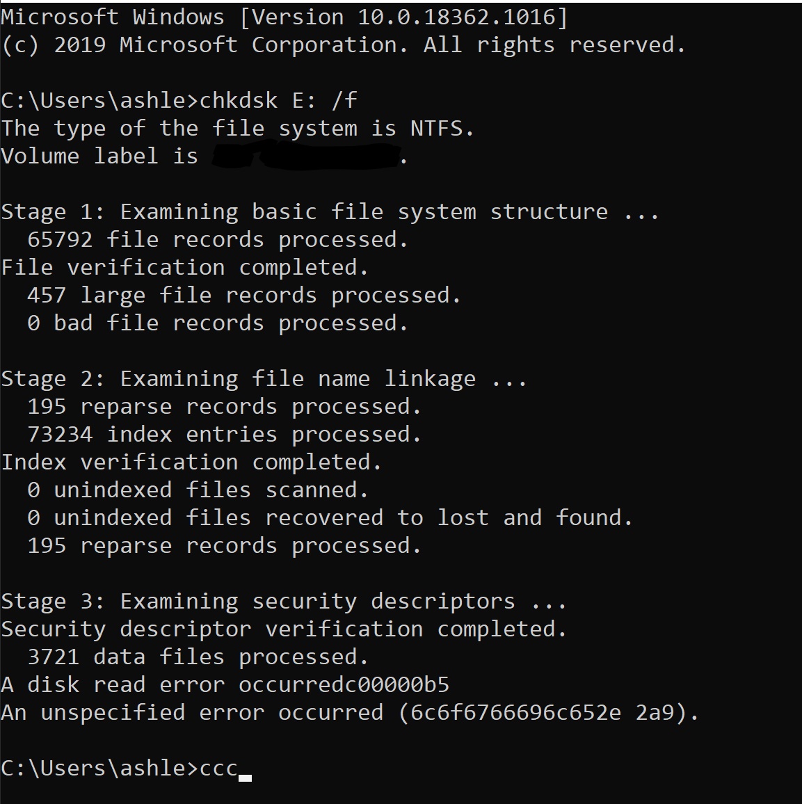 Unable to Open Hard Drive on Windows 10 Laptop Screenshot Provided e0cde8b6-3f40-4023-9b5d-49f6145eed6c?upload=true.jpg
