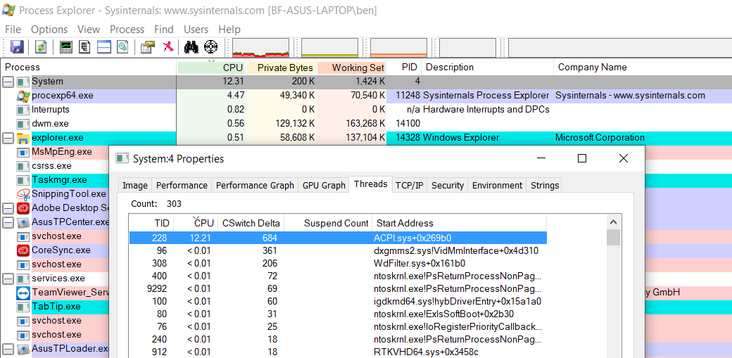 ACPI.sys high CPU constant at about 19% after June Win10 update 64bit Windows Home e11535b4-be9b-4025-81dc-e82dada99189?upload=true.png