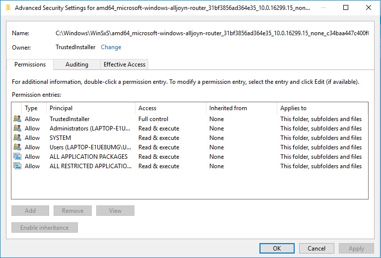 Windows 10 Home - Changing "TrustedInstaller" to "Administrator" to edit or remove items. e25a052e-c2ab-4f36-a984-fe42f458ff18?upload=true.jpg