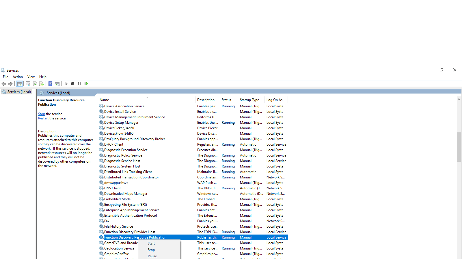 How can I start function resource discovery publication in Windows? e27915bd-ae68-4f9b-bfbc-60b8aa472307?upload=true.png