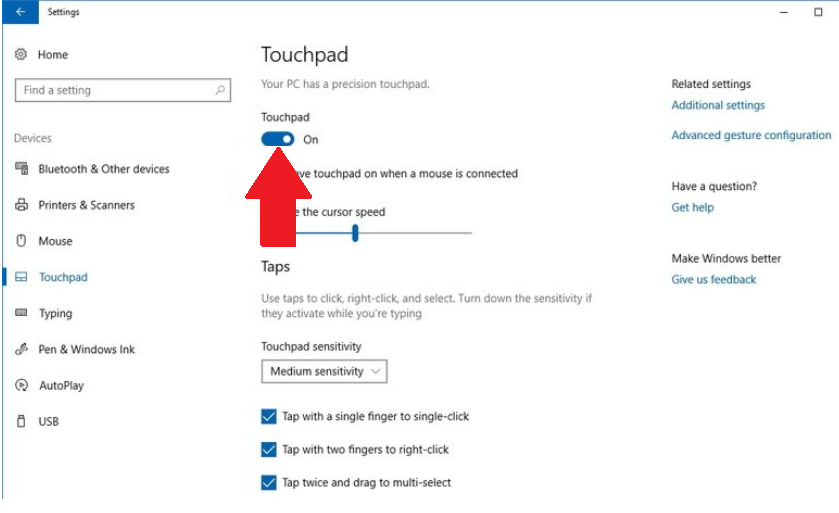 line skips while typing.  Touchpad is turned off.  windows 10 e28c2f57-7788-4224-9e05-cb1112b6e264?upload=true.png