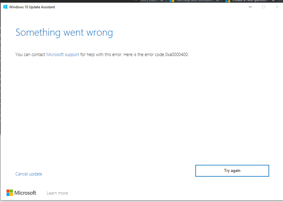 Windows 10 update error 0xa000400, help me fix this, I am unable to update my window? e2df859c-096b-4e1d-b369-c0b973ef644d?upload=true.png
