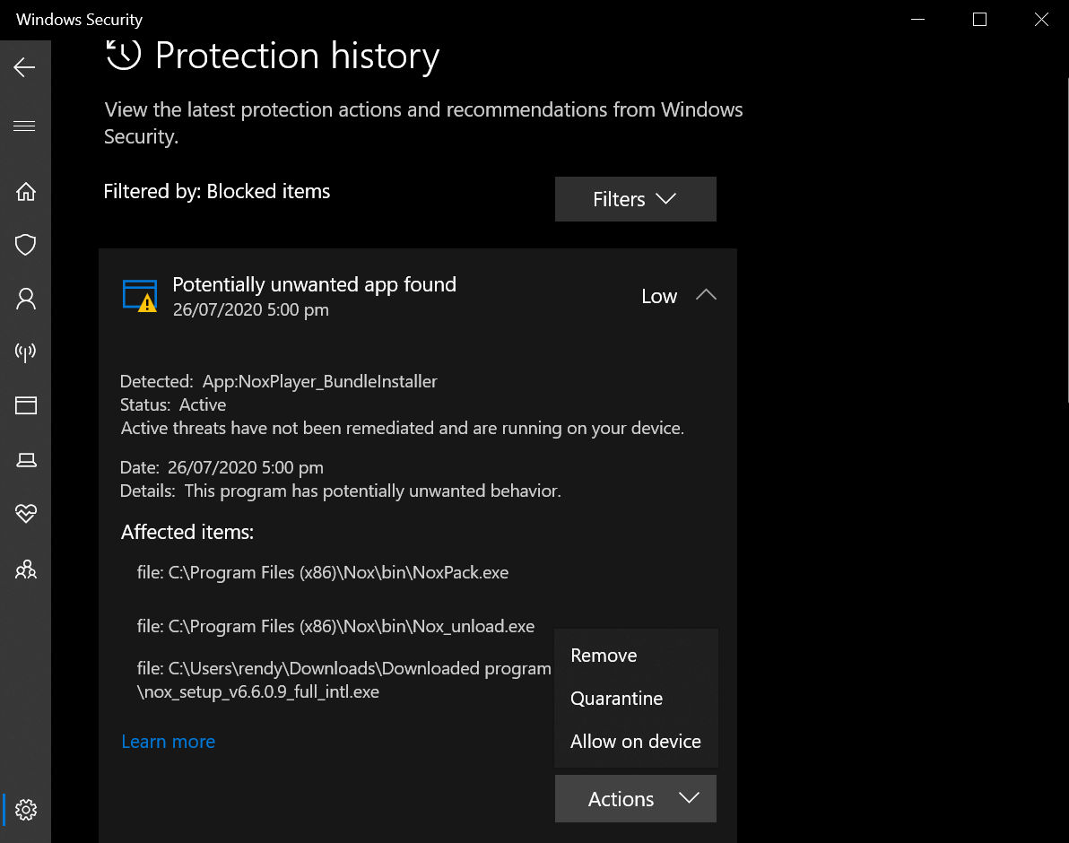 Can't get rid of potentially unwanted app - NoxPlayer e2e206b6-5064-4ddd-8f19-cd7173e23edc?upload=true.png