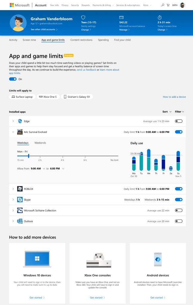 How to Set App and Game Limits for Microsoft Family Child Member e32bebe5c8b08258f960247289211e6a-647x1024.jpg