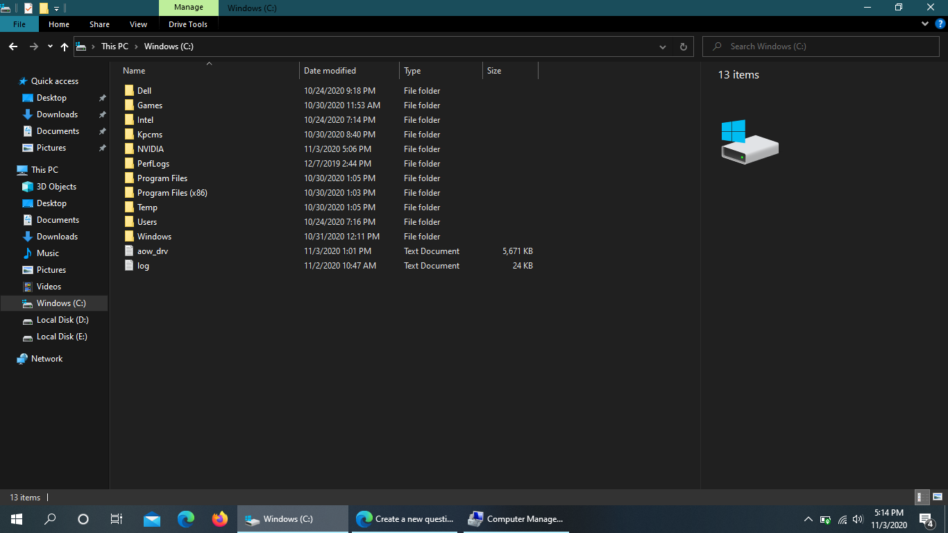 Which of these folders can I hide? Drive C Program files, Nvidia, Intel, etc e332e7db-b773-4103-bb90-498377f7b34c?upload=true.png