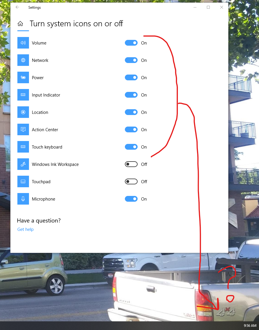System icons do not appear in tray even though they are enabled. e3bb9bb9-0bb0-4fa5-baa2-b6a56905d2ef?upload=true.png