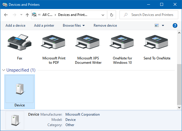 Printer icon appears as Unspecified “Device” in Devices and Printers after deleting the printer e3bd1c24-756a-4610-8897-a6d03795cb20?upload=true.png