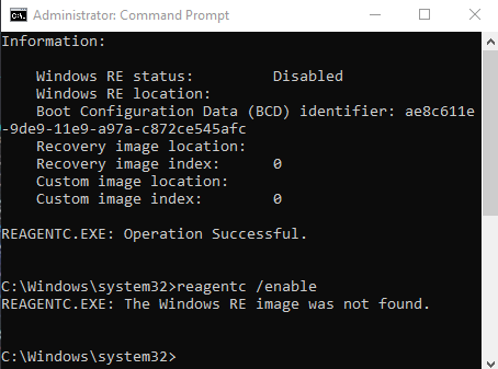 Could not find recovery enviroment, Windows RE Image not found but i have a recovery partition. e3e74da7-6cba-4b08-9f47-7eb0d93d4e19?upload=true.png