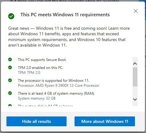My pc meets windows 11 requirements but installer says This PC Can't run Windows 11 e413c7c0-ccbe-41d4-b933-3c17f1e0212b?upload=true.jpg