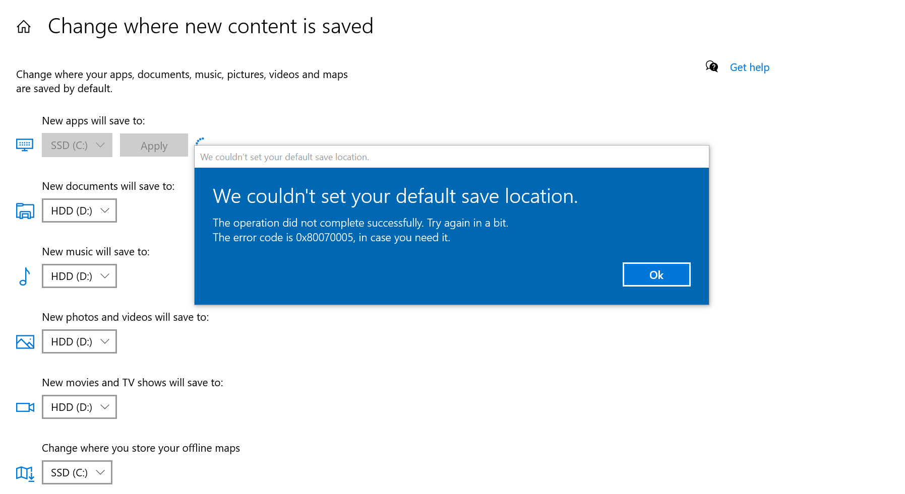 "We couldn't set your default save location." e4898403-58e2-4f2a-ace8-8b42a806c9b7?upload=true.png