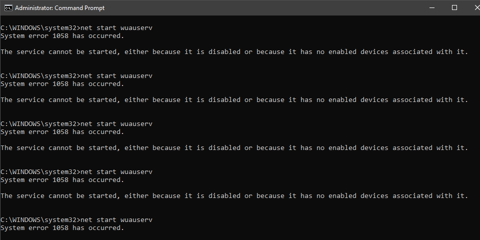 Windows Update Error code 1058 disabling itself when started e4a3b0c9-6506-4b4e-94a6-f05a44da8e5d?upload=true.png