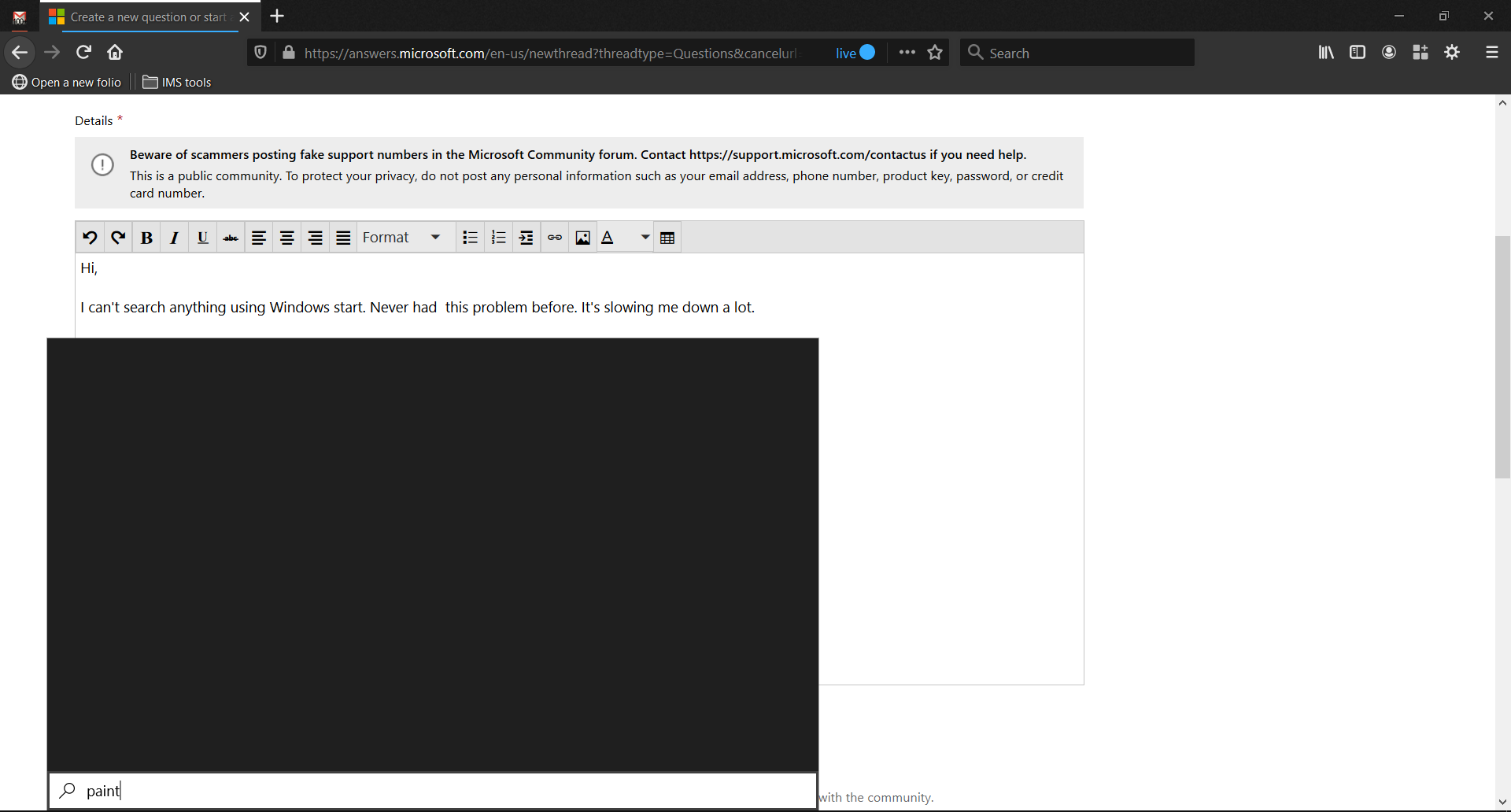 Can't search anything using Windows Start menu e54c0078-14f9-4897-a594-90ae0a83a59a?upload=true.png