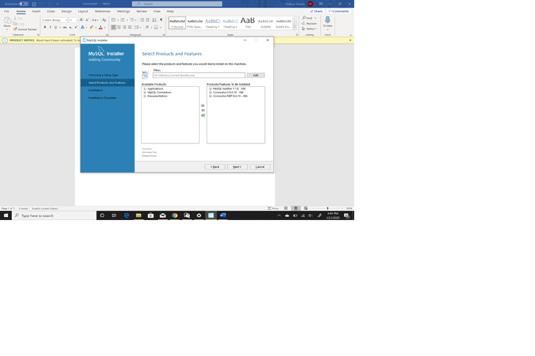 Not able to install MySQL in Microsoft Surface Pro x e58b9267-6daf-4316-8ba5-3c7d34ecc453?upload=true.png