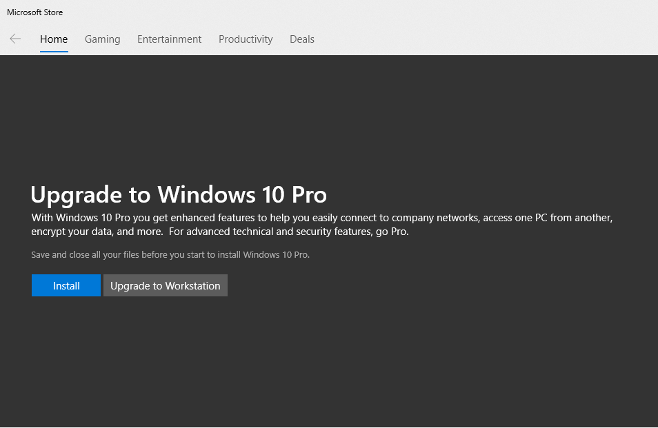 I purchase the upgrade to Windows 10 Pro through the Microsoft Store but it won't upgrade e59cbc4c-8636-427e-ae3c-5257e96f8078?upload=true.png