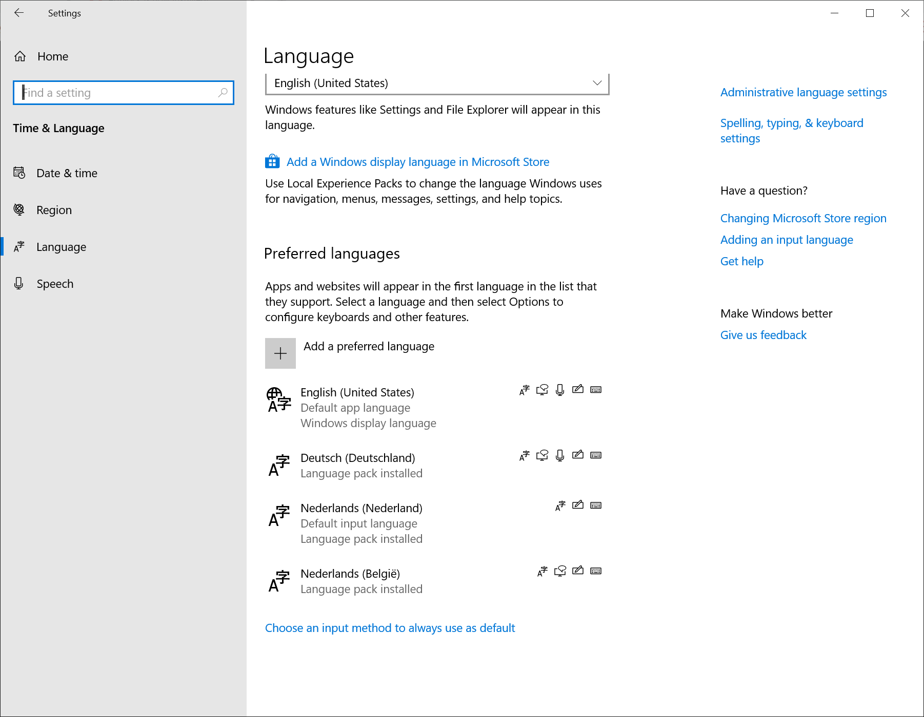 Potential Bug - Windows 10/1909 showing some Dutch strings in OS UI despite language being... e5b8c672-de96-4efb-9712-653fb5611ec9?upload=true.png