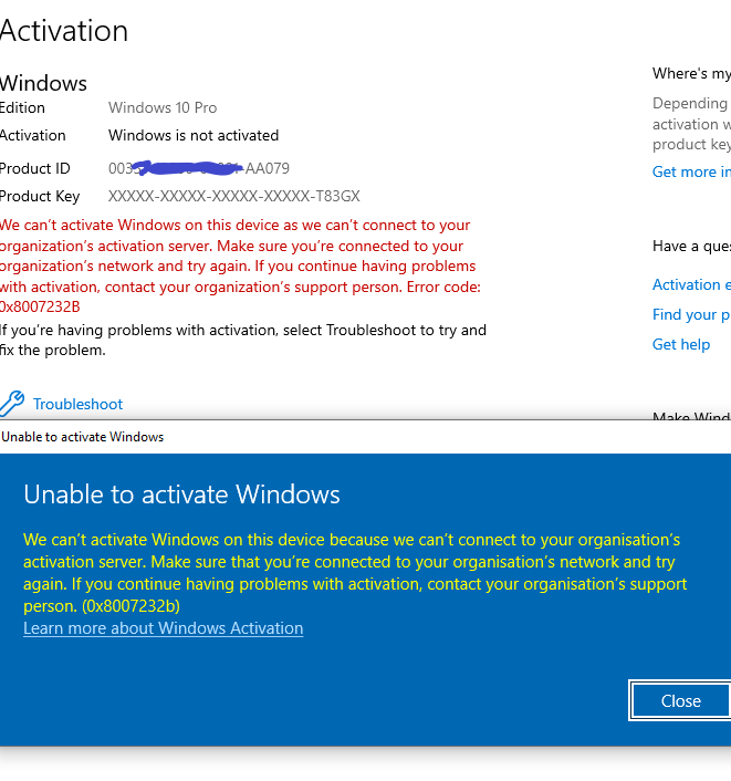 Unable to Activate Windows - Error Code: 0x8007232b "cant connect to your organisation's... e62d4691-f4d9-4a52-841c-53d27765afd6?upload=true.png