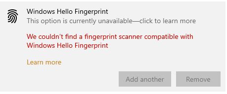 Unable to use Windows Hello Fingerprint e6517546-5442-4a77-a443-d0e7cd84c3c8?upload=true.jpg