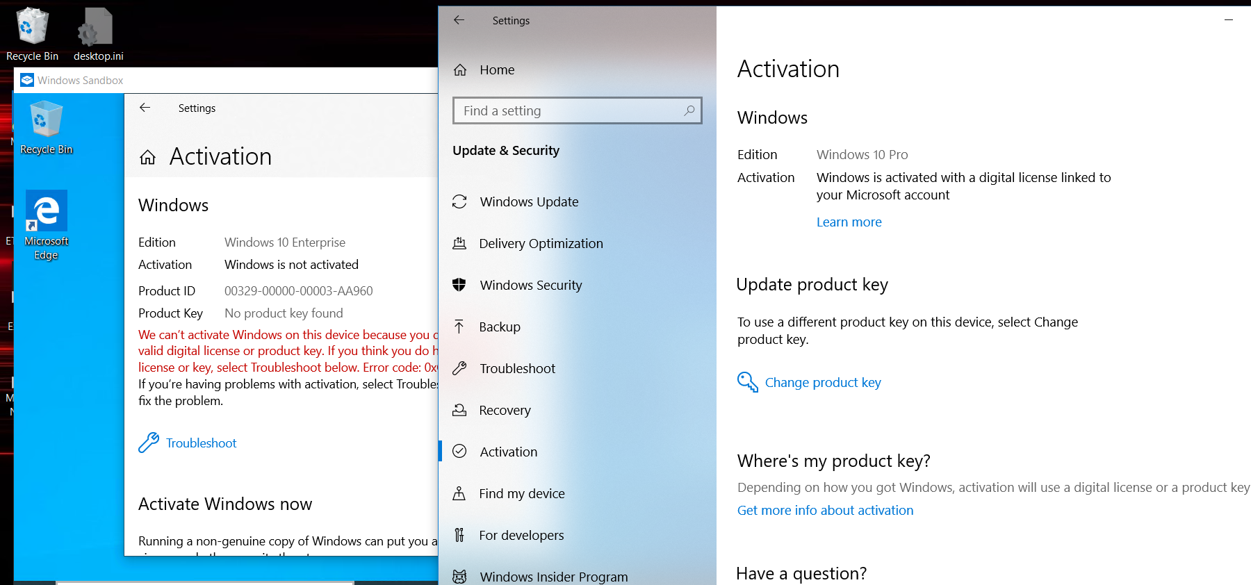 Windows 10 Pro - windows sandbox shows unactivated Windows 10 Enterprise e71fc397-9743-4aeb-aaa8-fc4478e76afc?upload=true.png