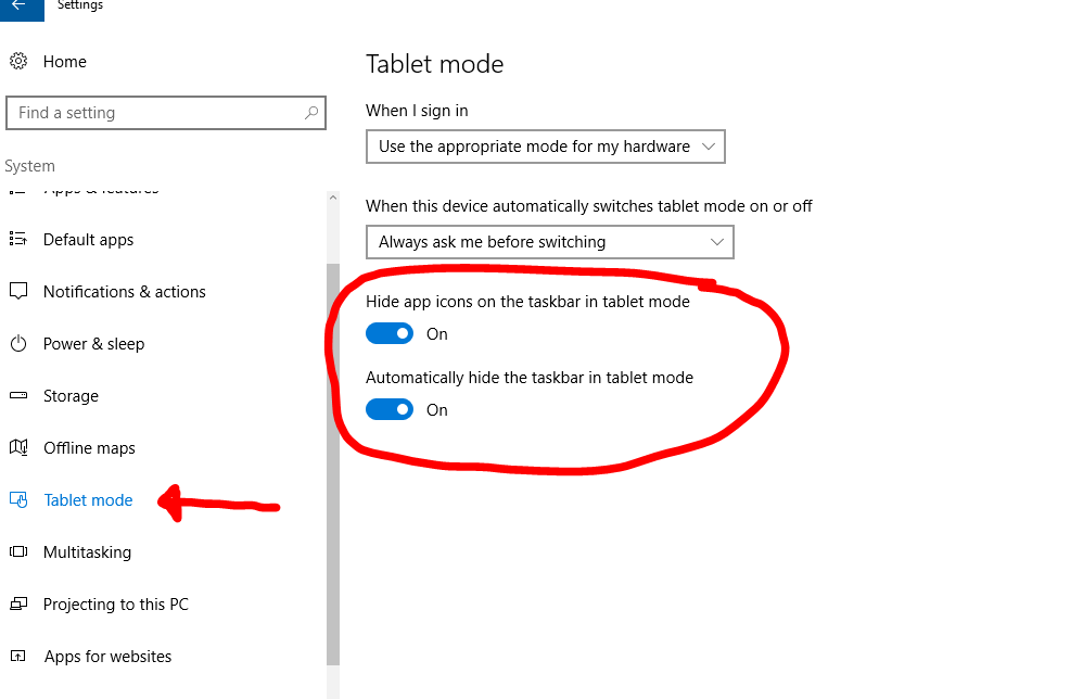 Taskbar doesn't optimize anymore when going automatically in tablet mode e7436654-e03f-4181-931f-6b6c1a15d824.png