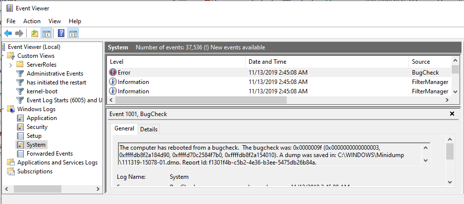 Windows 10 unexpectedly rebooting in the middle of the night due to event 1001 bugcheck e7a50051-b699-44ea-bac6-b51b20a0cf85?upload=true.png