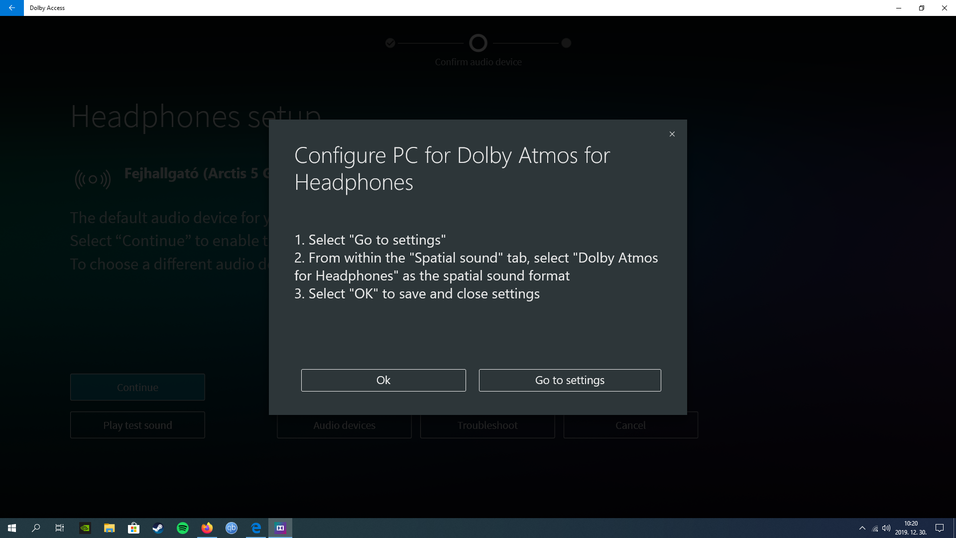 Dolby Atmos does not show up in spatial settings. e83556ac-677b-45f1-9194-81b49122872e?upload=true.png