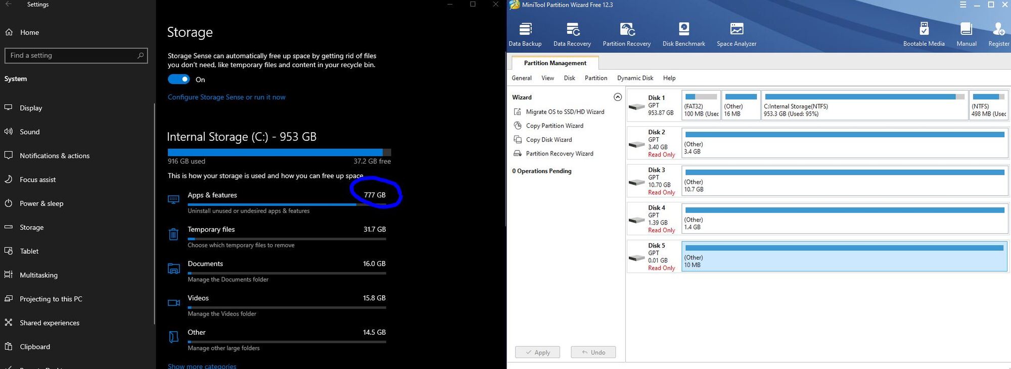 Windows reporting incorrect storage usage after moving app/game from C: drive to external... e9242a50-528b-44b6-95ec-a13bc2b2ab72?upload=true.jpg