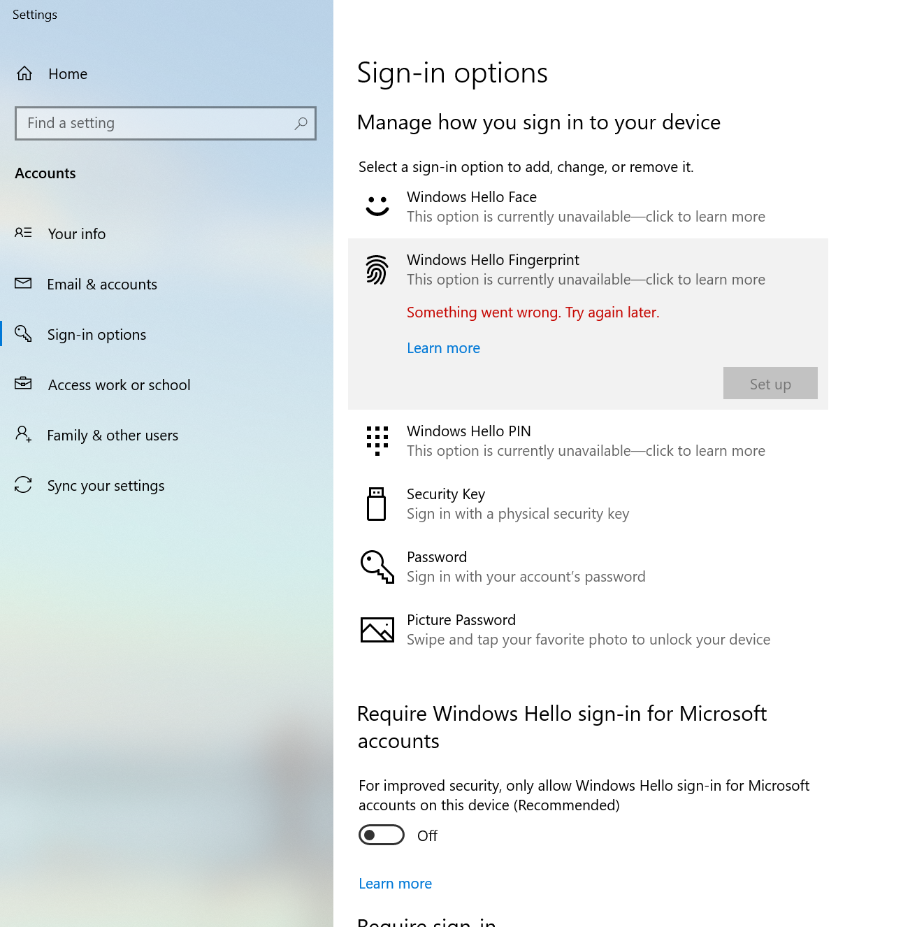 Windows hello face shows "this option is not available" e936da74-3b0f-4877-9fb4-586294b8ef72?upload=true.png