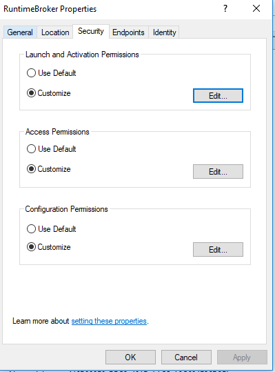 Event ID 10016 and RuntimeBroker Security Groups e9fb45dd-cfde-4020-ae6c-7a6502d43fe8?upload=true.png