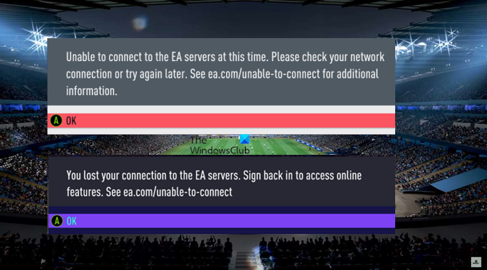 Unable to connect to EA servers; You lost connection to EA servers EA-server-error.png