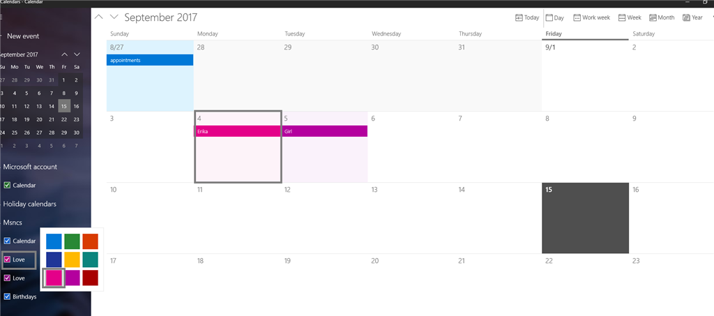 Why have the calendar category colors changed? ea91974b-3e54-4fc5-9f51-71d0623d64a8.png
