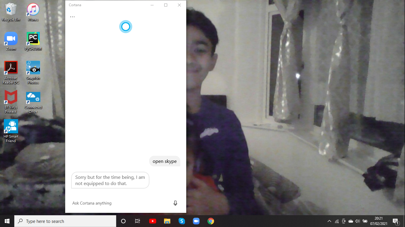 Cortana won't open apps once I asked cortana to open skype she said Sorry but for the time... eb0ece07-d72d-400b-895c-633ce5e508d8?upload=true.png