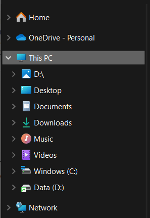 I changed the default location of my Folders from C to D drive, but now not able to see my... eb896665-fa21-4808-b4f5-39039fae9901?upload=true.png