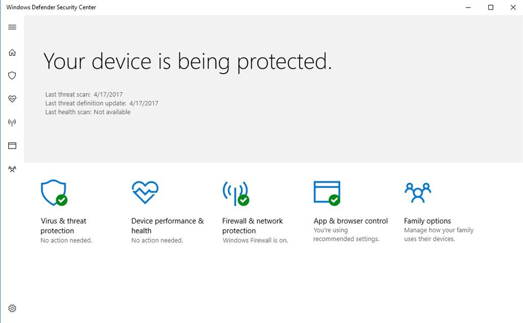 There is no green check mark on the Device Performance & Health tile in the defender. ebe371e3-7456-44ba-b8ce-0ed28068ae4e.jpg