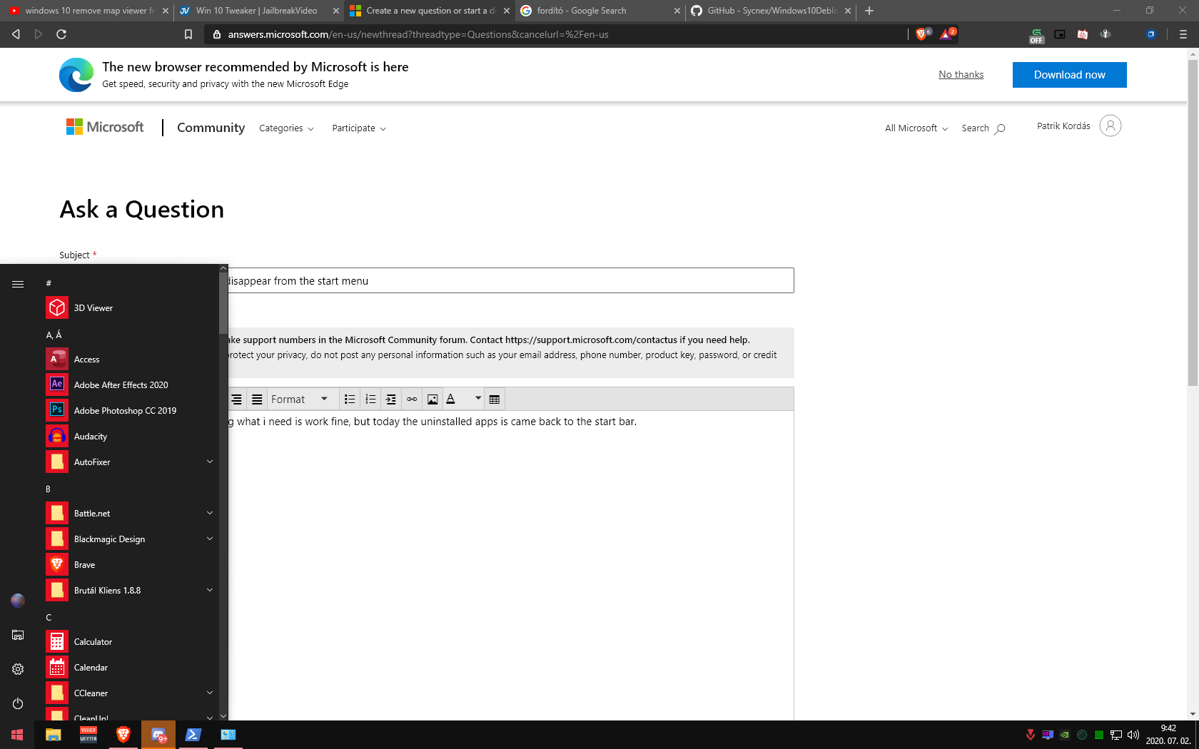 Windows preinstalled apps don't disappear from the start menu ec2d49d5-4bb9-4d90-af3f-15dca4916d30?upload=true.png