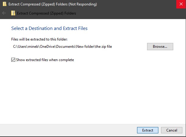 File explorer crashes while trying to extract large zip file ec311017-8871-4dd8-8fae-2bc753b062b3?upload=true.jpg